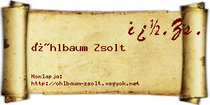 Öhlbaum Zsolt névjegykártya